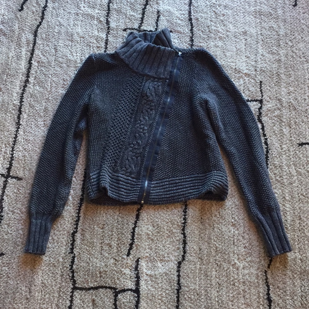 DKNY  gray zippered sweater